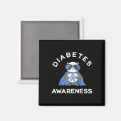 Panda Diabetic Typ 1 Diabetes Awareness Support K Magnet (Vorderseite/Rückseite)
