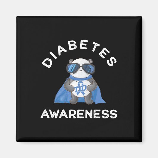 Panda Diabetic Typ 1 Diabetes Awareness Support K Magnet (Vorne)