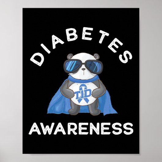 Panda Diabetic Typ 1 Diabetes Awareness Support K Poster (Vorne)