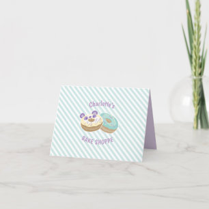 Panda Donut Bäckerei Lila und grün Dankeskarte