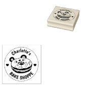 Panda Donut Bake Shop Logo Gummistempel (Stempel)