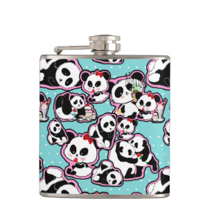 Panda Doodles Kawaii Flachmann