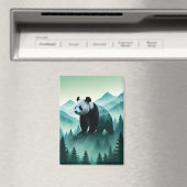 Panda Double Exposure Animal Nature Wilderness Art Magnet (In Situ (Geschirrspüler))