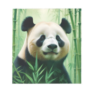 Panda Double Exposure Animal Nature Wilderness Art Notizblock