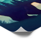 Panda Double Exposure Animal Nature Wilderness Art Poster (Ecke)