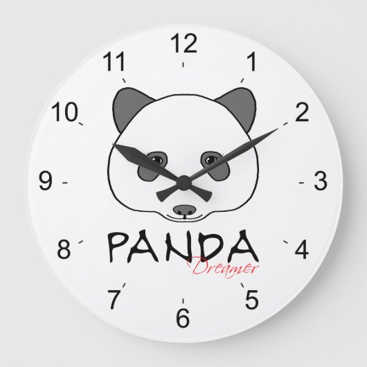 Panda Dreamer Große Wanduhr (Vorderseite)