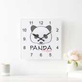 Panda Dreamer Quadratische Wanduhr (Zuhause)
