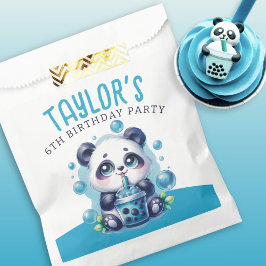 Panda Drinking Blue Boba Bubble Tea Geburtstagspar Geschenktütchen