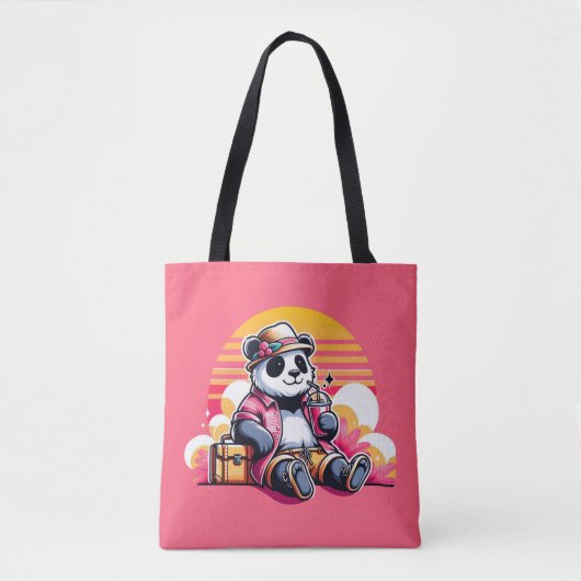 Panda Drinking Juice Elegant Tasche (Vorderseite)