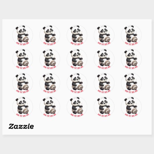 Panda Drummer Stickers individuell anpassbar (Blatt)