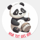 Panda Drummer Stickers individuell anpassbar (Vorderseite)