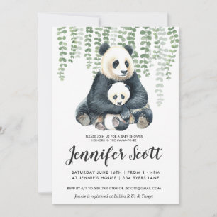 Panda-Dschungel-Baby-Shower-Einladung