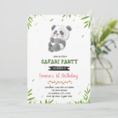 Panda Dusche Geburtstagsfeier Einladung (Stehend Vorderseite)