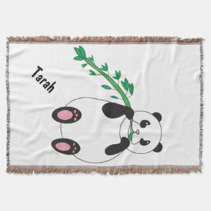 Panda Eating Bamboo Personalize Decke