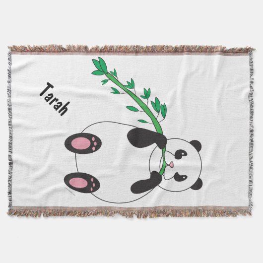 Panda Eating Bamboo Personalize Decke (Vorderseite)