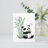 Panda Eating Bamboo Postkarte (Stehend Vorderseite)