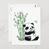 Panda Eating Bamboo Postkarte (Vorne/Hinten)