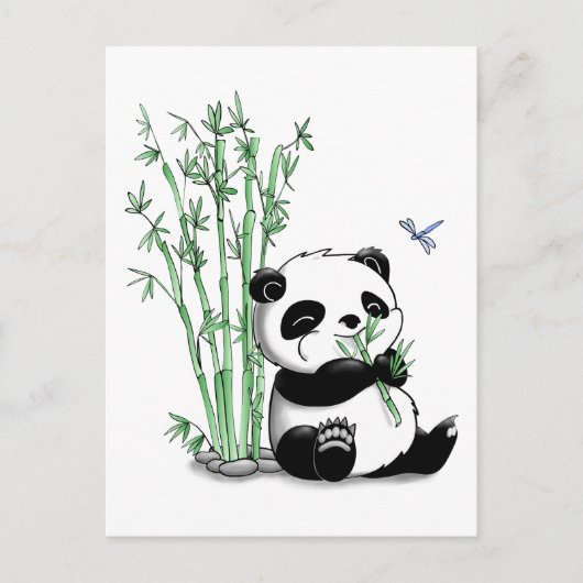 Panda Eating Bamboo Postkarte (Vorderseite)