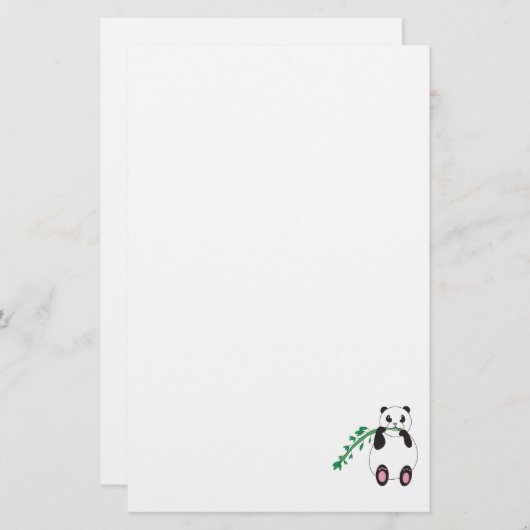 Panda Eating Bamboo Stationery Briefpapier (Vorne/Hinten)
