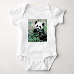 Panda Eating Blätter Baby Strampler
