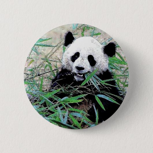 Panda Eating Blätter Button (Vorderseite)