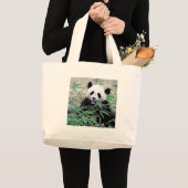 Panda Eating Blätter Jumbo Stoffbeutel (Vorderseite (Produkt))