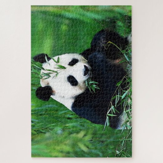 Panda Eating Blätter Puzzle (Vertikal)