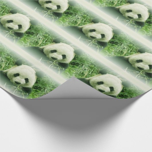 Panda Eating Blätter Weihnachtswrapping Paper Geschenkpapier (Ecke)