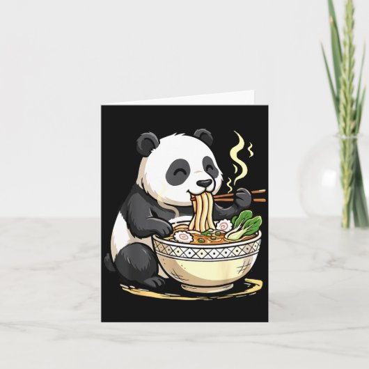 Panda Eating Funny Ramen Noodles  Karte (Vorderseite)