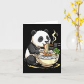 Panda Eating Funny Ramen Noodles  Karte (Gelbe Blume)