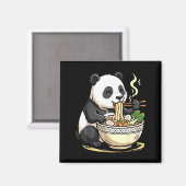 Panda Eating Funny Ramen Noodles Magnet (Vorderseite/Rückseite)