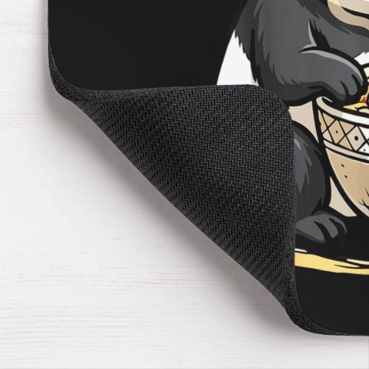 Panda Eating Funny Ramen Noodles  Mousepad (Ecke)