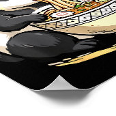 Panda Eating Funny Ramen Noodles Poster (Ecke)