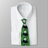 Panda Eating Green Blätter Neck Ties Krawatte (Gebunden)