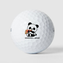 PANDA EATING PIZZA - niedliche Golfbälle