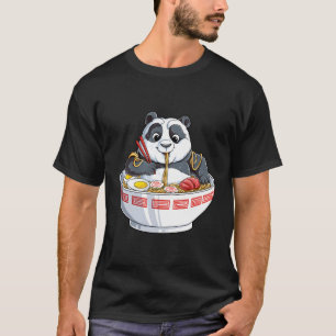 Panda Eating Ra Kawaii Riant Japanischer Noodle T-Shirt