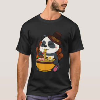 Panda Eating Ra Thanksgiving Day Japanese Food Fal T-Shirt