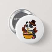 Panda Eating Ramen Erntedank Day Japanisches Essen Button (Vorne & Hinten)