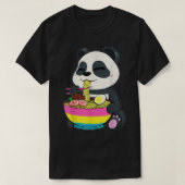Panda Eating Ramen LGBT-Q Pansexual Pride Pan Flag T-Shirt (Design vorne)