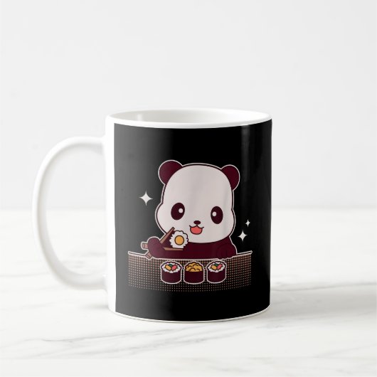 Panda Eating Sushi Panda Bear Kaffeetasse (Links)
