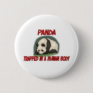 Panda eingeschlossen in einem menschlichen Körper Button