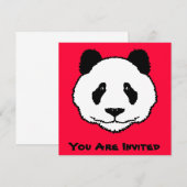 Panda Einladung / Karte (Vorne/Hinten)