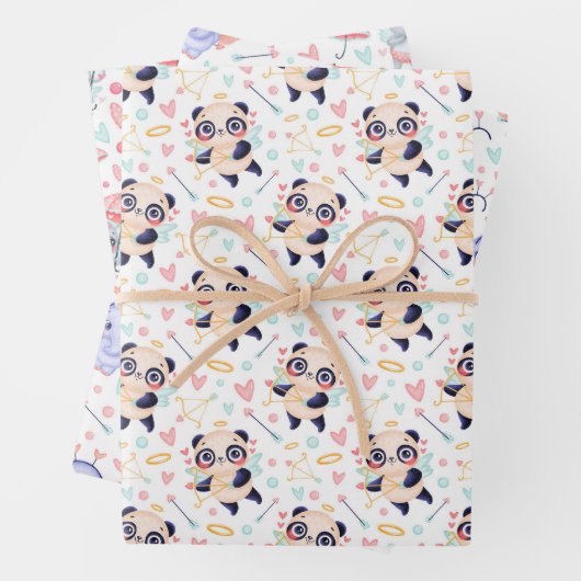 Panda Elephant Koala Liebe Wrapping Paper Set 3 Geschenkpapier Set (Beispiel)