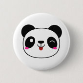 Panda Emoji runder Knopf Button (Vorderseite)