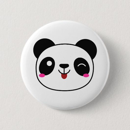 Panda Emoji runder Knopf Button (Vorderseite)