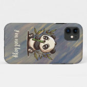 Panda essen Bambus iPhone Case (Rückseite (Horizontal))