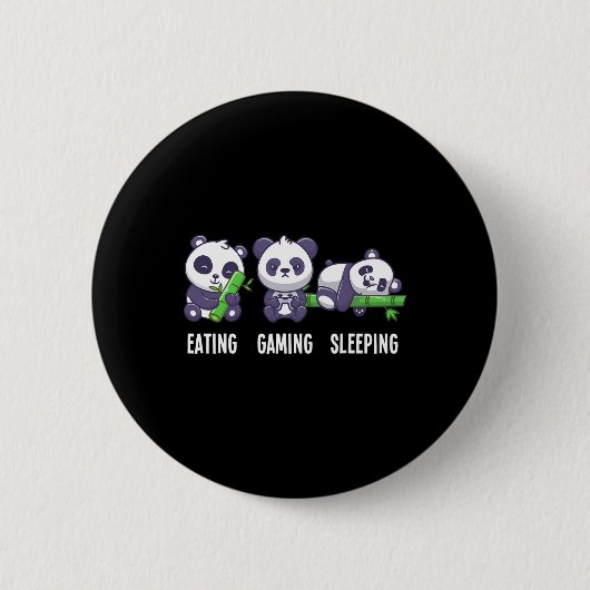 Panda-Essen Spielen Schlafen für Multiplayer-Spiel Button (Vorderseite)