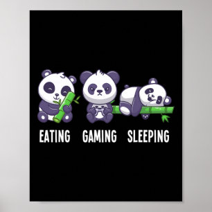 Panda-Essen Spielen Schlafen für Multiplayer-Spiel Poster