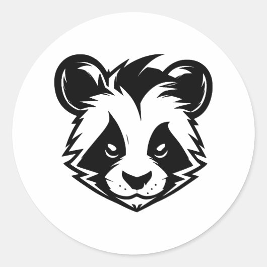 Panda Essence in Schwarz und Weiß Runder Aufkleber (Vorderseite)