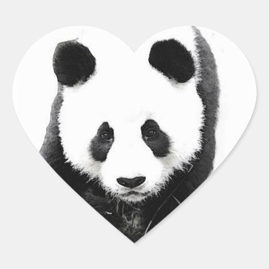 Panda Face Heart Sticker (Vorderseite)
